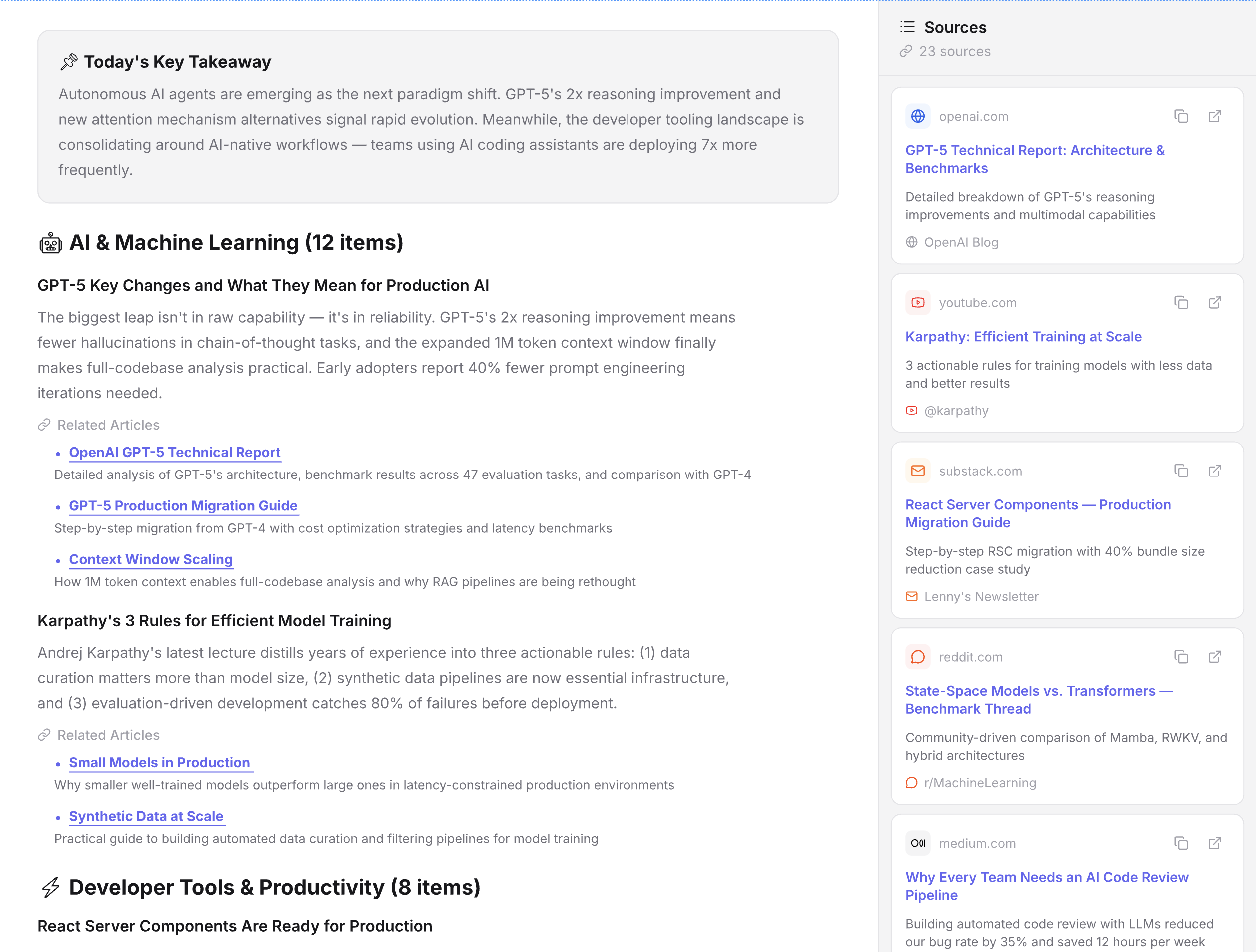 AI-powered briefing digest